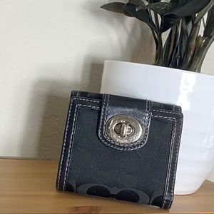 Black Coach Trifold Wallet